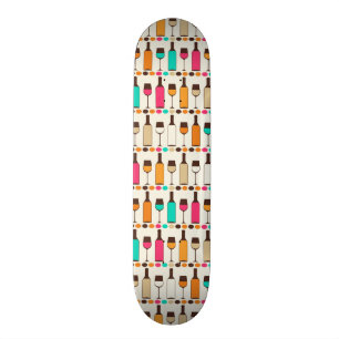 Retro vinflaskor och exponeringsglas skateboard bräda 21,5 cm