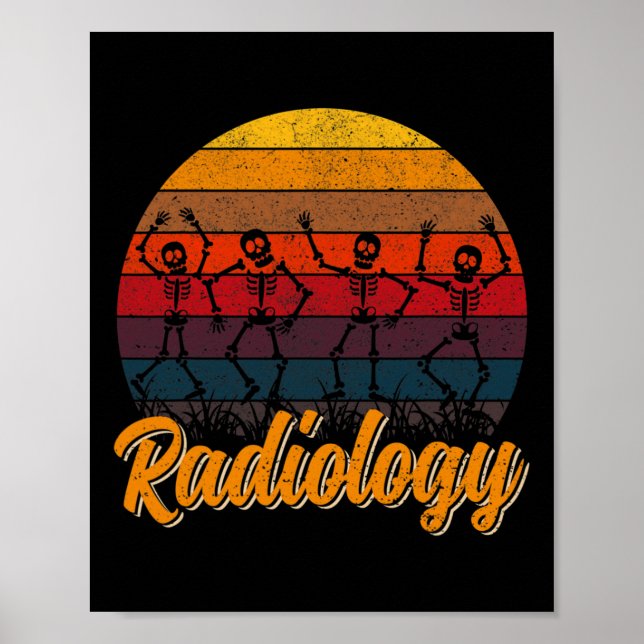 Retro Vinitage Dancing Skeleton Radiology Technici Poster (Framsidan)