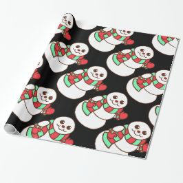 Retro Vinkande Snöman Inpackningspapper Presentpapper