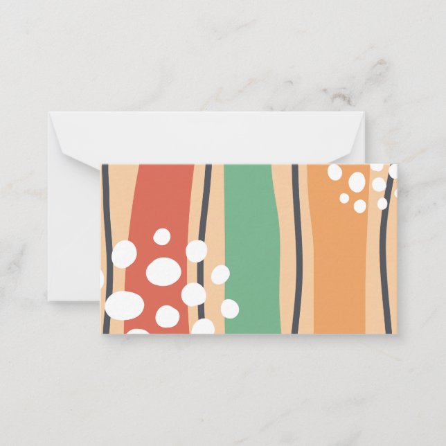 Retro vinkar abstrakt, boho linjedesign anteckningskort (Framsida)