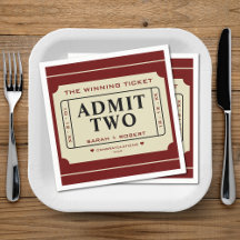 Retro, vinnande Biljett Stub-inträdet två Bröllop