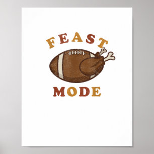 Retro Vint för Thanksgiving i Feast Mode i fotboll Poster