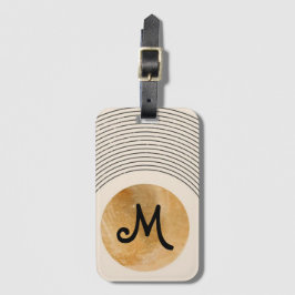 Retro Vintage 1920s minimalist geometric Monogram Bagagebricka