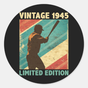 Retro Vintage 1945 Begränsad utgåva av Baseball Äl Runt Klistermärke