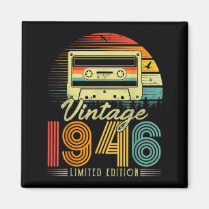 Retro Vintage 1946 Begränsad Upplaga 80 År Gammal Magnet