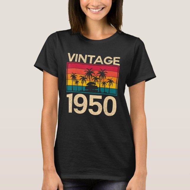 Retro Vintage 1950 födelsedag T Shirt (Framsida)