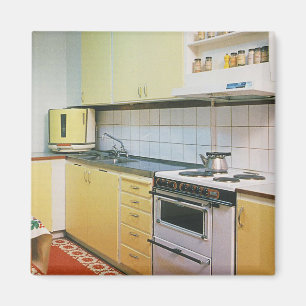 Retro Vintage 1950-talets köksscen Magnet