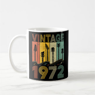 Retro Vintage 1972 Guitarist 1972 Birthday Guitar Kaffemugg