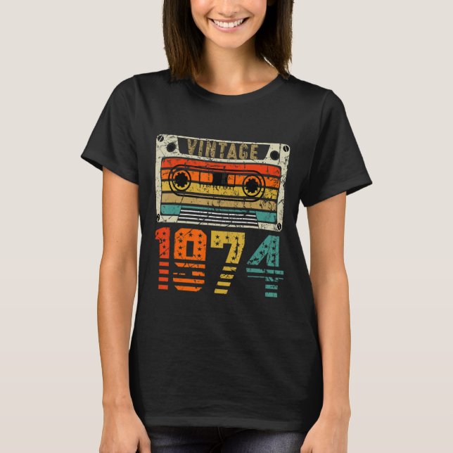 Retro Vintage 1974 49:e födelsedagen T Shirt (Framsida)