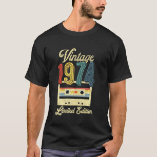 Retro Vintage 1974 Kassettband 48:e födelsedagsbus T Shirt