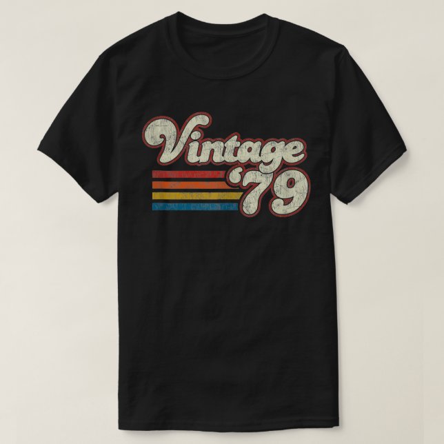Retro Vintage 1979 Födelsedag T Shirt (Design framsida)