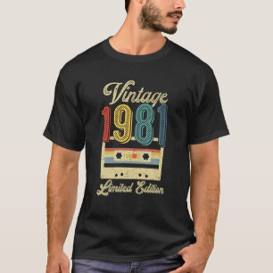 Retro Vintage 1981 Kassettband 41St Birthday Mus T Shirt