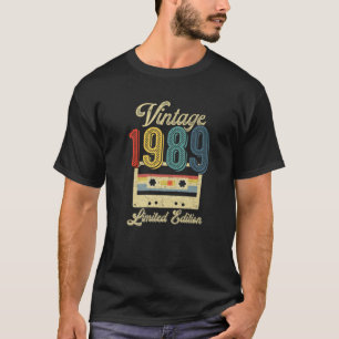 Retro Vintage 1989 Kassettband 33Rd Birthday Mus T Shirt