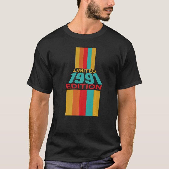 Retro Vintage 1991 Födelsedag 1 T Shirt (Framsida)