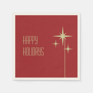Retro Vintage 50s Stars Minimalistiskt Glad helg Pappersservett