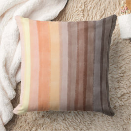 Retro vintage 70-talsränder orangebrun akvarell kudde