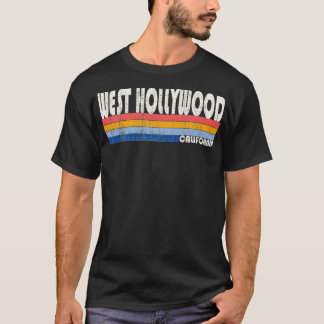 Retro Vintage 70s, 80:e Stil Väster Hollywood, CA T Shirt