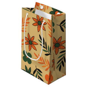 Retro Vintage 70s Blommigt Flower Löv Mönster