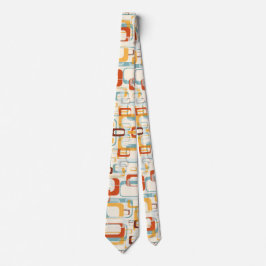 Retro Vintage 70s Mönster i skuggor av Orange blå Slips