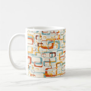 Retro Vintage 70s Mönster i skuggor av Orange Blue Kaffemugg