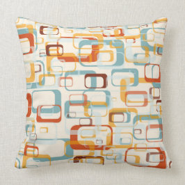 Retro Vintage 70s Mönster i skuggor av Orange Blue Kudde