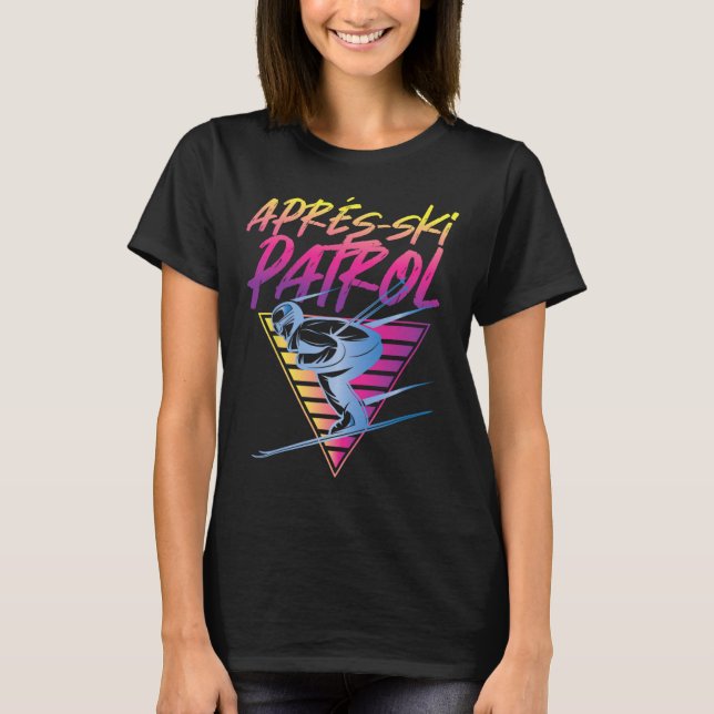 Retro Vintage 80-Tal Afterski-bevakning  T Shirt (Framsida)