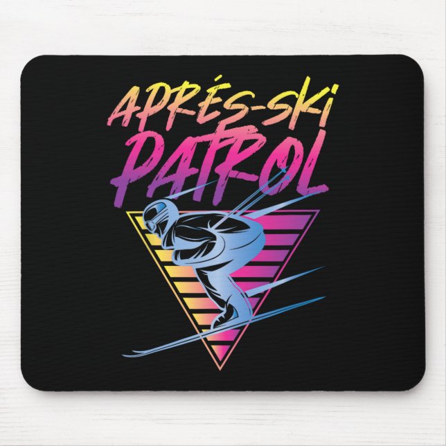 Retro Vintage 80-talet Efter Skidpatrull  Musmatta (Framsidan)
