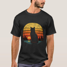 Retro Vintage 80-tals Katter Solnedgång T Shirt