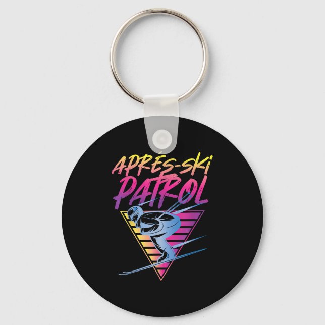 Retro Vintage 80s Apres Ski Patrol Nyckelring (Framsida)