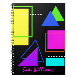 RETRO VINTAGE 80s FÄRGÄMNE NEON-TRENDIG GEOMETRIC Anteckningsbok