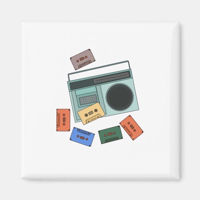 Retro Vintage 80's Music Magnet (Framsidan)