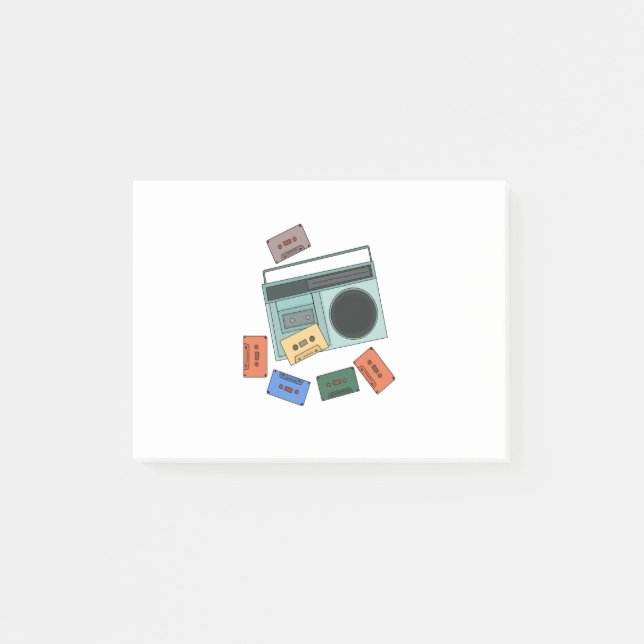 Retro Vintage 80's Music Post-it Block (Framsida)