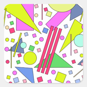 Retro Vintage 80s och 90s Stil Fyrkantigt Klistermärke