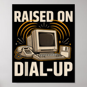 Retro Vintage 90s Dator Geek Nerd Uppvuxen På Poster