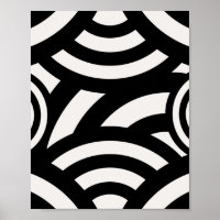 Retro Vintage Abstrakt Arches Linjer Black White