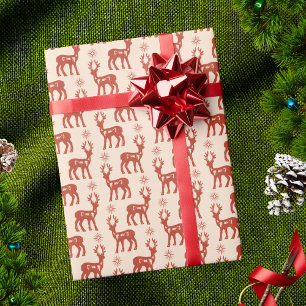 Retro Vintage Abstrakt jul Hjort Mönster Presentpapper