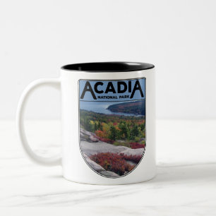 Retro Vintage Acadia National Park Maine Island Två-Tonad Mugg