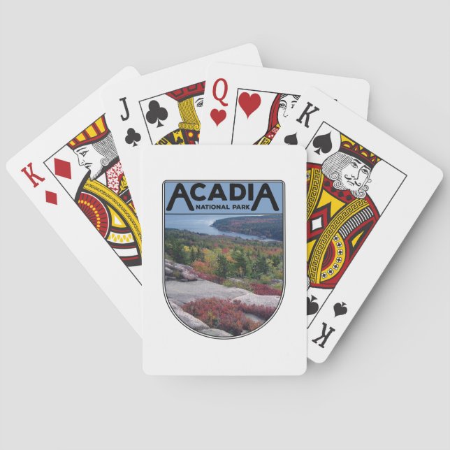 Retro Vintage Acadia nationalpark Maine Island Casinokort (Baksidan)