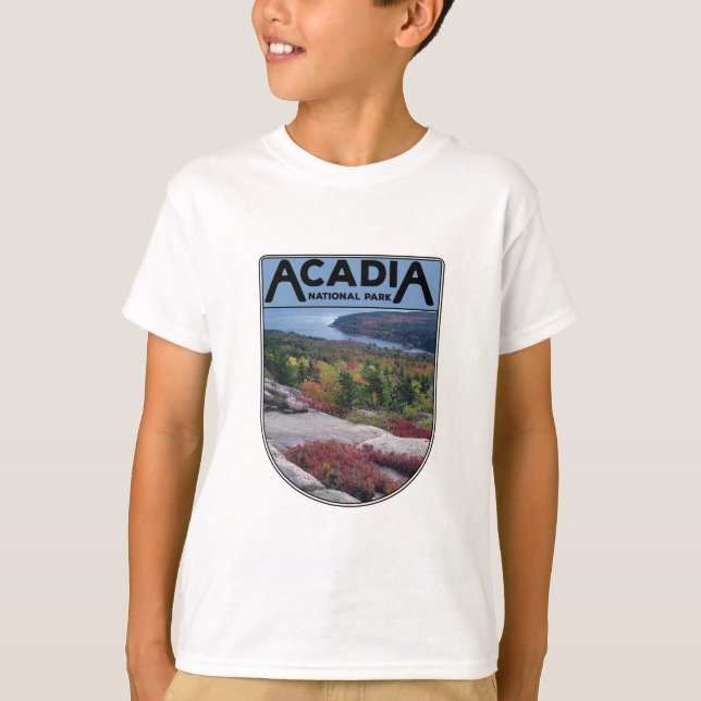 Retro Vintage Acadia nationalpark Maine Island T Shirt (Framsida)