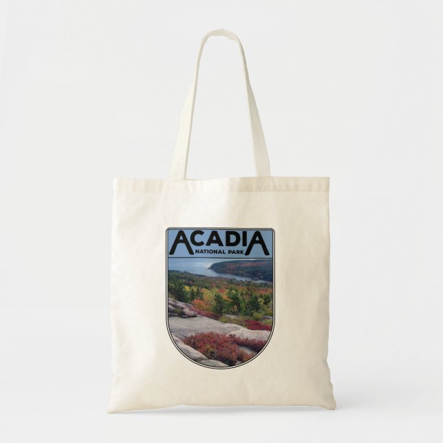 Retro Vintage Acadia nationalpark Maine Island Tygkasse (Framsidan)