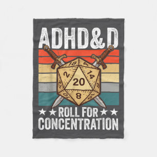 Retro Vintage Adhd&d Rulla För Koncentration Fu Fleecefilt