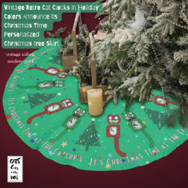Retro Vintage-Anpassningsbarna Kattlås - jultid Julgransmatta Borstad Polyester