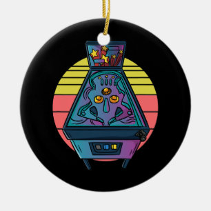 Retro Vintage Arcade Gift Manar eller Women Pinbal Julgransprydnad Keramik