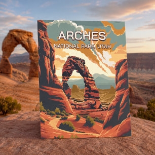 Retro Vintage Arches Nationalpark Utah Amerika Vykort