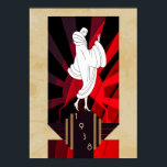 Retro Vintage Art Deco 1938 Poster<br><div class="desc">Snyggt Vintage Art Deco Poster med en kvinnlig och dekorerad bakgrund.</div>