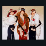Retro vintage art deco jul dam poster<br><div class="desc">design av www.etsy.com/Shop/VanityFlairDesign</div>
