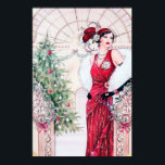 Retro vintage art deco jul dam poster<br><div class="desc">design av www.etsy.com/Shop/VanityFlairDesign</div>