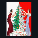 Retro vintage art deco jul dam poster<br><div class="desc">design av www.etsy.com/Shop/VanityFlairDesigns</div>