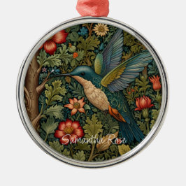 Retro vintage art nouveau hummingbird julgransprydnad metall