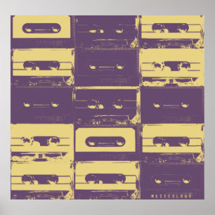 Retro vintage audio stil musikskydd poster